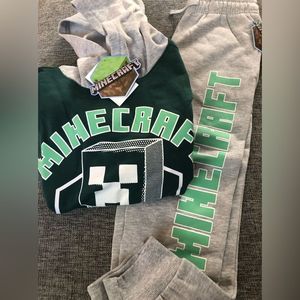 NWT Kids Minecraft Hoodie & Jogger Set Small 8